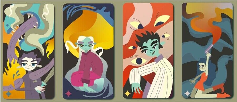 Работа по оформлению карточных игр студента Школы дизайна