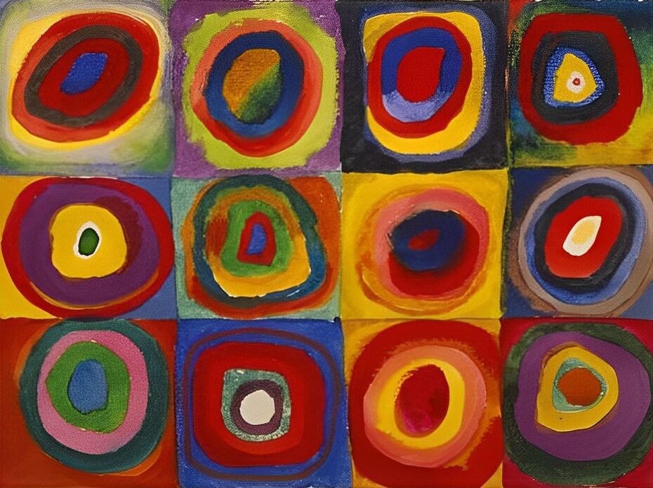Василий Кандинский. Квадраты с концентрическими кругами. 1913