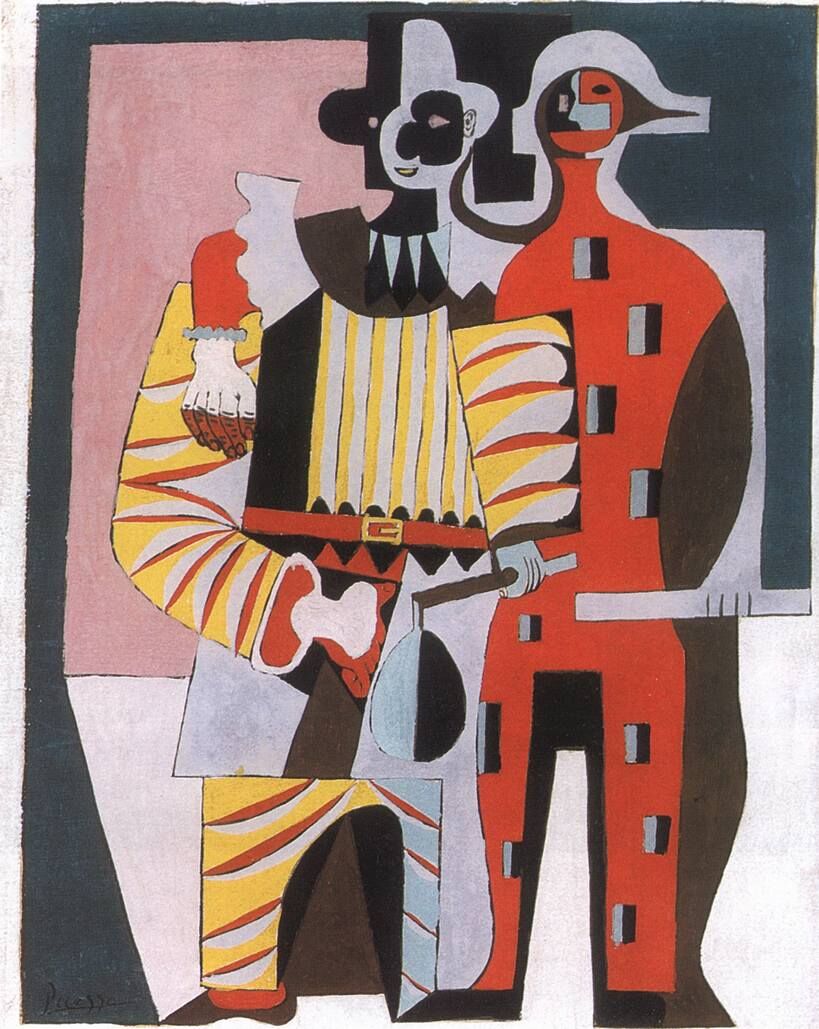 Пабло Пикассо. Пьеро и Арлекин. 1920